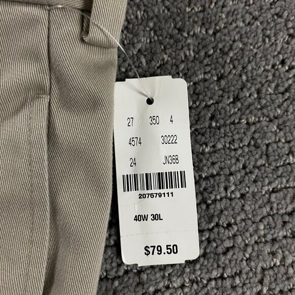 Brooks Brothers Advantage Chino Clark Pants Mens 40x30 Khaki Flat Front Straight - Picture 7 of 15